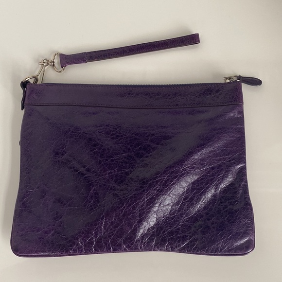 SOLD- Balenciaga Vintage Giant Motocross Flat Violet Purple Clutch Bag Wristlet - Picture 9 of 17